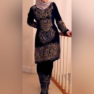 Traditional Afghan/Tajik/ Uzbek/ Pakistani dress. Suede fabric. Worn only 1 time